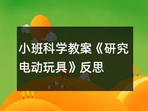小班科學教案《研究電動玩具》反思