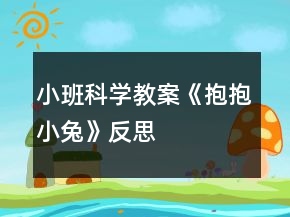 小班科學(xué)教案《抱抱小兔》反思
