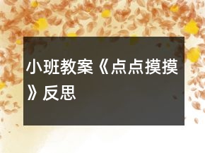 小班教案《點點摸摸》反思