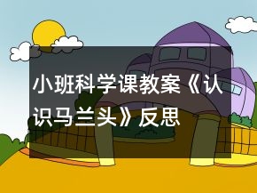 小班科學(xué)課教案《認(rèn)識(shí)馬蘭頭》反思