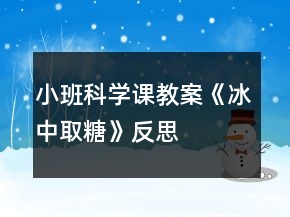 小班科學(xué)課教案《冰中取糖》反思