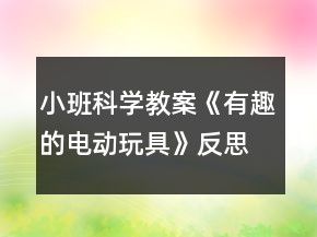 小班科學(xué)教案《有趣的電動(dòng)玩具》反思