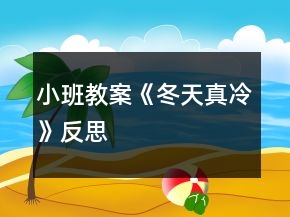 小班教案《冬天真冷》反思