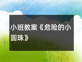 小班教案《危險(xiǎn)的小圓珠》