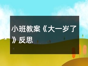 小班教案《大一歲了》反思