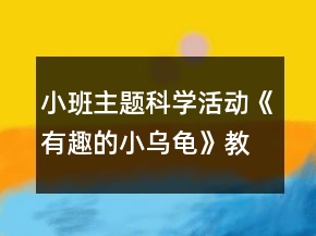小班主題科學活動《有趣的小烏龜》教學設計反思