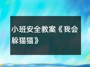 小班安全教案《我會躲貓貓》