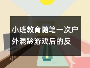 小班教育隨筆：一次戶外混齡游戲后的反思