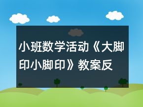 小班數(shù)學(xué)活動(dòng)《大腳印小腳印》教案反思