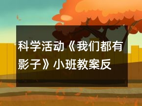 科學(xué)活動(dòng)《我們都有影子》小班教案反思