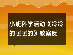 小班科學(xué)活動(dòng)《冷冷的暖暖的》教案反思
