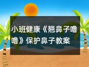 小班健康《翹鼻子嚕?！繁Ｗo鼻子教案反思
