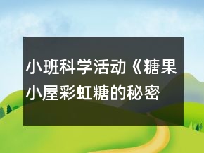 小班科學(xué)活動(dòng)《糖果小屋彩虹糖的秘密》教學(xué)設(shè)計(jì)反思