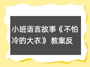小班語言故事《不怕冷的大衣》 教案反思