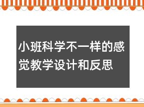 小班科學(xué)：不一樣的感覺(jué)教學(xué)設(shè)計(jì)和反思
