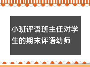 小班評(píng)語班主任對(duì)學(xué)生的期末評(píng)語幼師收藏