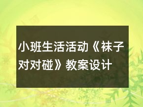 小班生活活動《襪子對對碰》教案設(shè)計反思
