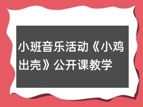 小班音樂活動《小雞出殼》公開課教學設計反思