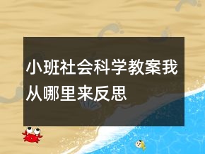 小班社會科學教案：我從哪里來反思