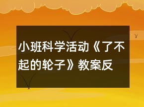 小班科學(xué)活動(dòng)《了不起的輪子》教案反思