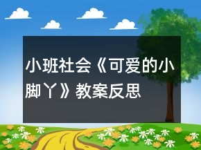 小班社會《可愛的小腳丫》教案反思