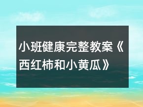 小班健康完整教案《西紅柿和小黃瓜》認(rèn)識蔬菜反思