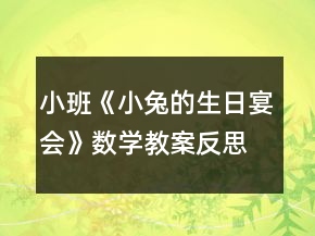 小班《小兔的生日宴會》數(shù)學教案反思