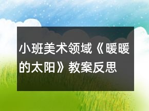 小班美術(shù)領(lǐng)域《暖暖的太陽》教案反思
