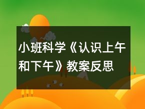 小班科學(xué)《認(rèn)識(shí)上午和下午》教案反思