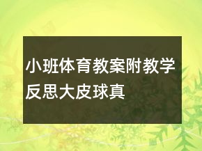 小班體育教案附教學(xué)反思——大皮球真好玩