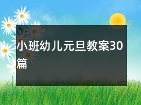 小班幼兒元旦教案30篇