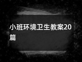 小班環(huán)境衛(wèi)生教案20篇