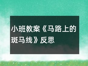 小班教案《馬路上的斑馬線》反思
