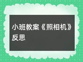 小班教案《照相機(jī)》反思