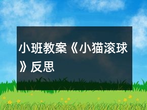 小班教案《小貓滾球》反思