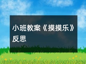 小班教案《摸摸樂(lè)》反思
