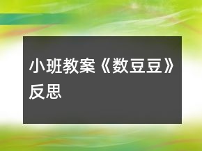 小班教案《數(shù)豆豆》反思