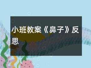 小班教案《鼻子》反思