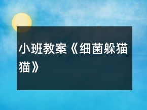 小班教案《細(xì)菌躲貓貓》