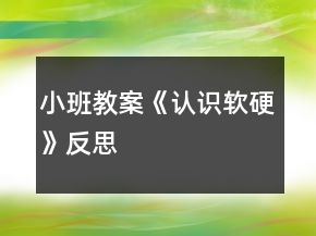 小班教案《認識軟硬》反思