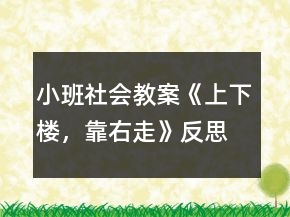 小班社會(huì)教案《上下樓，靠右走》反思