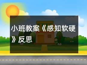 小班教案《感知軟硬》反思