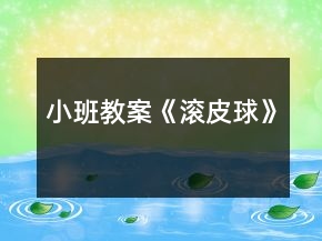 小班教案《滾皮球》