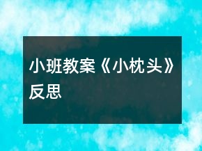 小班教案《小枕頭》反思