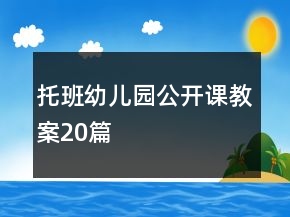 托班幼兒園公開課教案20篇