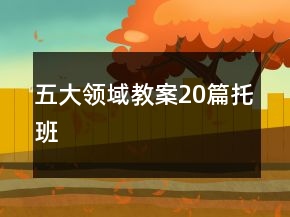 五大領(lǐng)域教案20篇托班