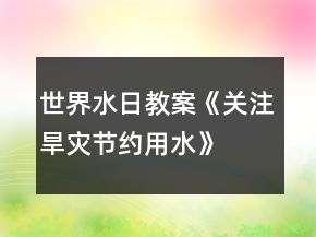 世界水日教案《關(guān)注旱災(zāi)節(jié)約用水》