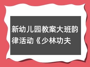 新幼兒園教案大班韻律活動《少林功夫》反思