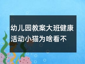 幼兒園教案大班健康活動(dòng)小貓為啥看不清預(yù)防近視反思