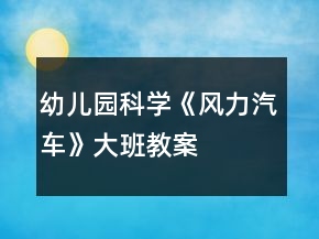 幼兒園科學(xué)《風(fēng)力汽車》大班教案